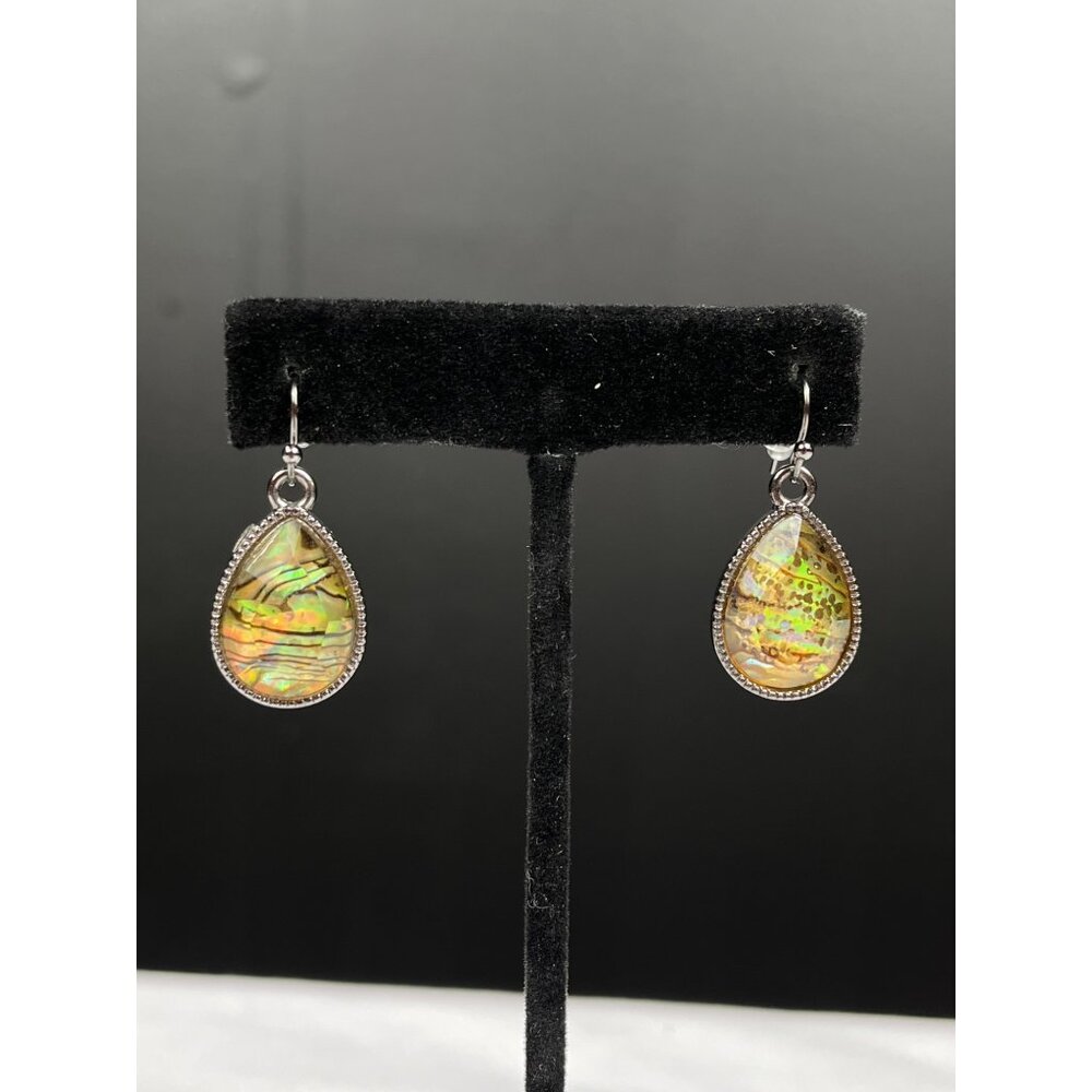 Teardrop SKU 053 Abalone Shell Sterling Silver Dangle Earrings